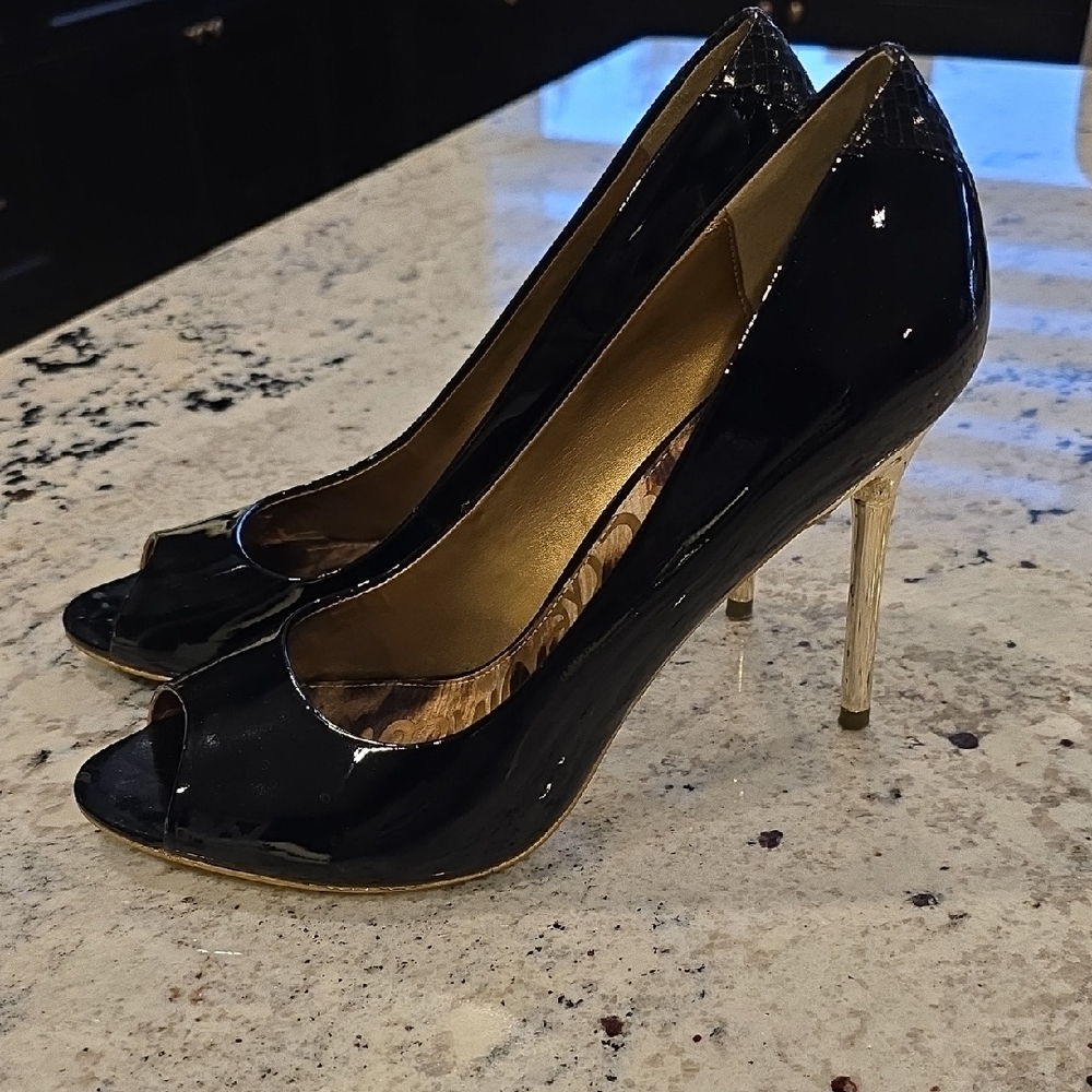 Sam EDELMAN PATENT Peep Toe Heels